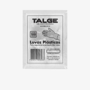 LUVAS PLÁSTICAS DESCARTAVEIS TRANSPARENTE C/100