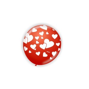 BEXIGA Nº11 LOVE VERMELHO/BRANCO C/25 UNIDADES ART-LATEX