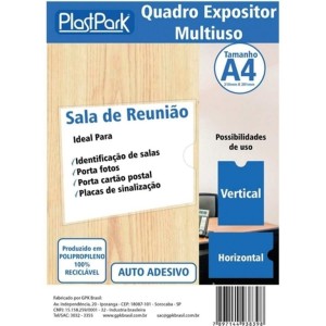 QUADRO AVISO MULTIUSO CRISTAL A4 3839 AUTOADESIVO PLASTPARK