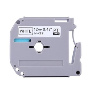 FITA COMPATÍVEL PARA ROTULADOR BROTHER MK231 PRETO/BRANCO 12MMx8M MASTERPRINT