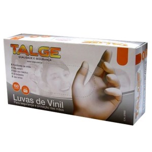LUVA DE VINIL DESCARTÁVEL P COM PÓ C/100 TALGE