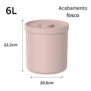 LIXEIRA DE PLÁSTICO BOLD COM TAMPA 6 LITROS ROSA OU