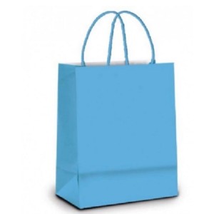 SACOLA DE PAPEL AZUL CLARO 14 X 9 X 21,5 CM REF.156 ZAGAROLLO