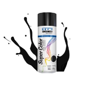 TINTA SPRAY PRETO BRILHANTE 350ML 250G TEKBOND