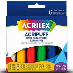TINTA ACRIPUFF COM 6 CORES ACRILEX