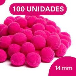 POMPOM 14MM PINK COM 100 UNIDADES