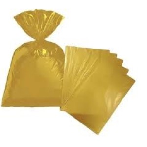 SACO METALIZADO OURO 10X15 COM 50 UNIDADES GALA