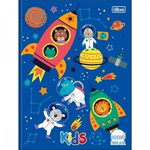 CADERNO 40FLS CALIGRAFIA COLEGIAL CAPA DURA BROCHURA PAUTA AZUL SAPECA KIDS TILIBRA
