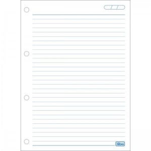 BLOCO PARA FICHÁRIO 200FLS 56G UNIVERSITÁRIO FOLHAS SOLTAS PAUTA AZUL TILIBRA