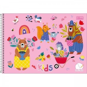 CADERNO 40FLS MEIA PAUTA CAPA DURA ESPIRAL SAPECA KIDS FEMININO TILIBRA