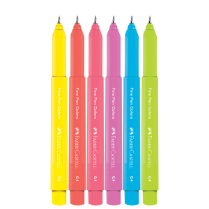 CANETA HIDROGRÁFICA 0.4 FINE PEN 6 CORES TROPICAL FABER CASTELL