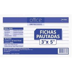 FICHA PAUTADA 3X5 100FLS JANDAIA