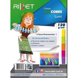 BLOCO ECOCORES A4 120G 25FLS 5 CORES LUMI NOVAPRINT