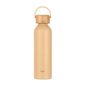 GARRAFA 500ML ALUMÍNIO COM TAMPA DE BAMBU BOHO PALHA GA0600 BRW