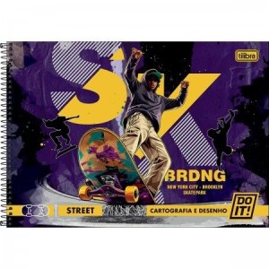 CADENO 80FLS DE CARTOGRAFIA E DESENHO CAPA DURA ESPIRAL DO IT TILIBRA