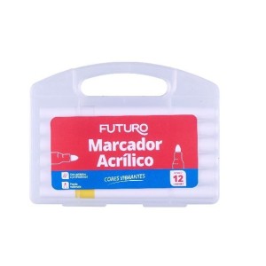 CANETA MARCADOR ACRÍLICO 12 CORES FUTURO