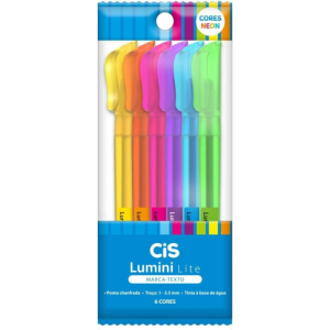 MARCA TEXTO 6 CORES NEON LUMINI LITE CIS