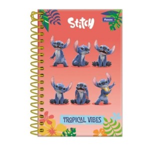 CADERNETA 1/8 80FLS CAPA DURA ESPIRAL STITCH FORONI