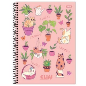 CADERNO 1/4 160FLS CAPA DURA ESPIRAL CLIFF FEMININO FORONI