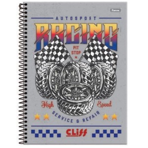 CADERNO 1/4 160FLS CAPA DURA ESPIRAL CLIFF MASCULINO FORONI