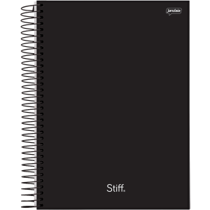 CADERNO 80FLS 1/4 CAPA DURA ESPIRAL STIFF PRETO JANDAIA