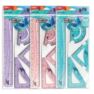 KIT GEOMETRIA 4 PEÇAS TWIST ME FLEXIVEL DELI