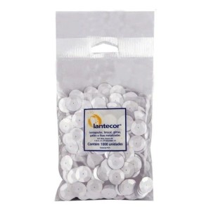 LANTEJOULA 10MM BRANCA SACO 100G LANTECOR