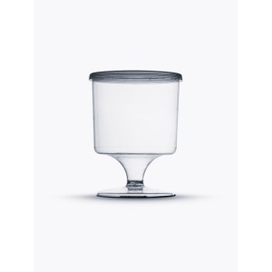 TAÇA PLASTICA CRISTAL PIT 150/1 + TAMPA 5 UNIDADES PLASTILANIA